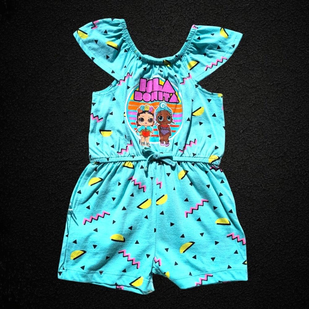 Primark- Girls Summer Pull-on Rompers- LOL Surprise Print- Size 3T